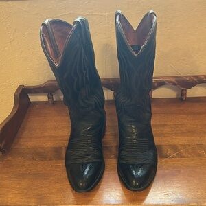 J. Chisholm Black Western Cowboy Boots